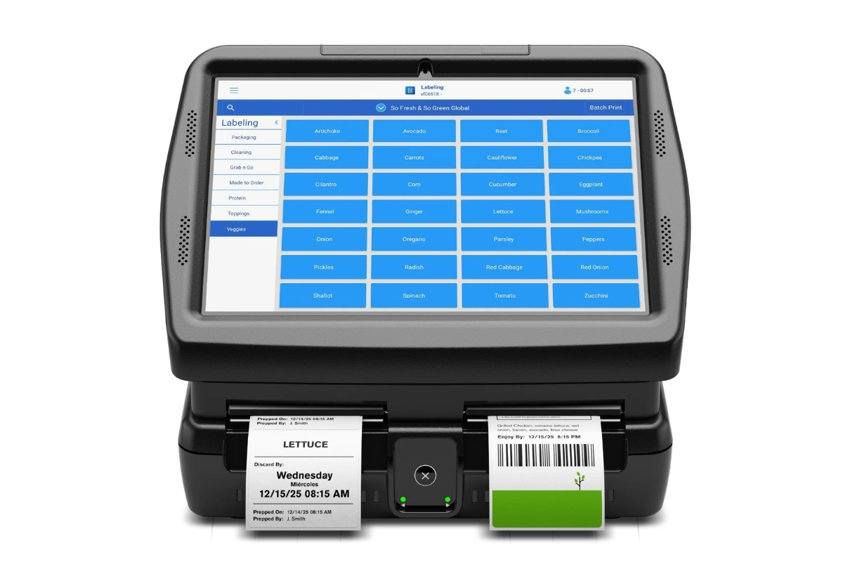 GoFreshDate T2 automated food labeling kiosk for high-volume kitchens