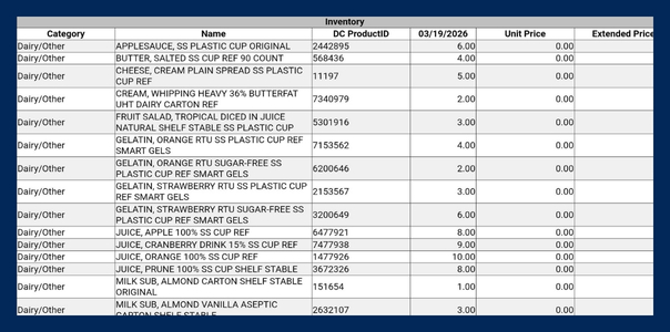 GoVentory Inventory GoVentory inventory management screen showing product list with quantities and prices